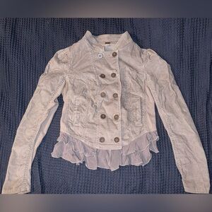 Free People Peplum Ruffle Hem Corduroy Jacket